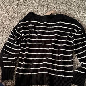Jessica Simpson Black and White Striped Sweater